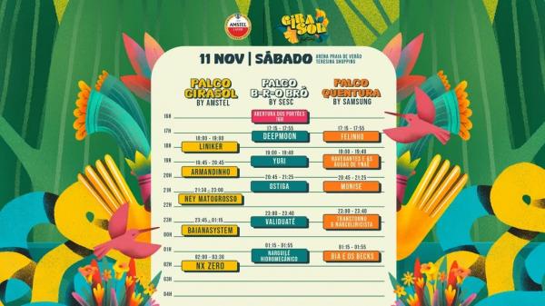Programa&ccedil;&atilde;o do Festival do Girasol(Imagem:Divulga&ccedil;&atilde;o)
