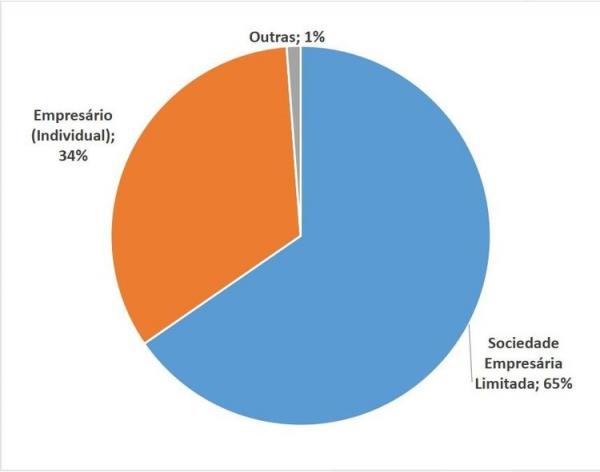 Gr&aacute;fico representa as naturezas jur&iacute;dicas abertas em 2023.(Imagem:Divulga&ccedil;&atilde;o)