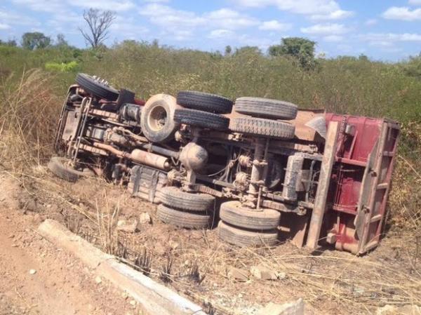 Motorista tenta desviar de veículo e tomba caminhão em trecho da BR-316