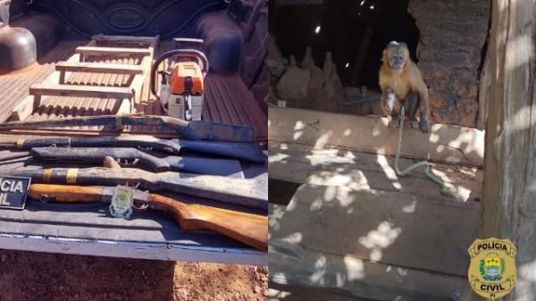 Polícia Civil apreende animais silvestres e armas de fogo no Norte do Piauí