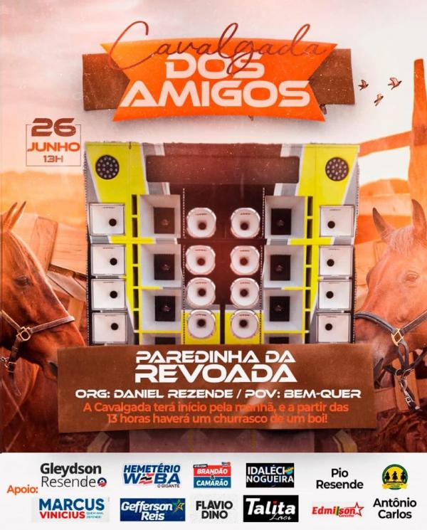 "Cavalgada dos Amigos" acontece neste domingo (26) no povoado Bem Quer, em Barão de Grajaú