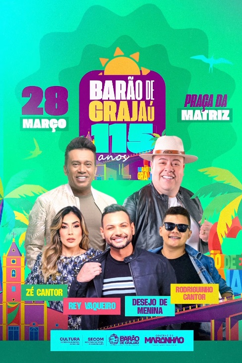 Barão de Grajaú divulga programação oficial dos 115 anos com grandes atrações musicais