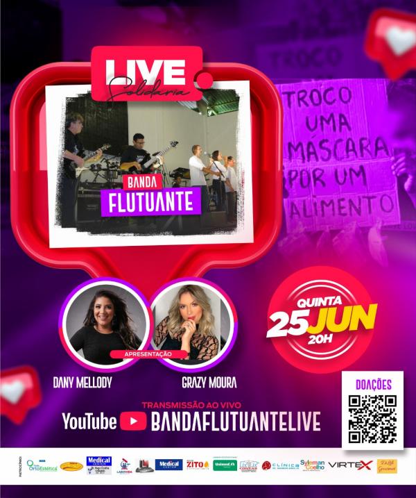 Live solidária da Banda Flutuante acontece hoje