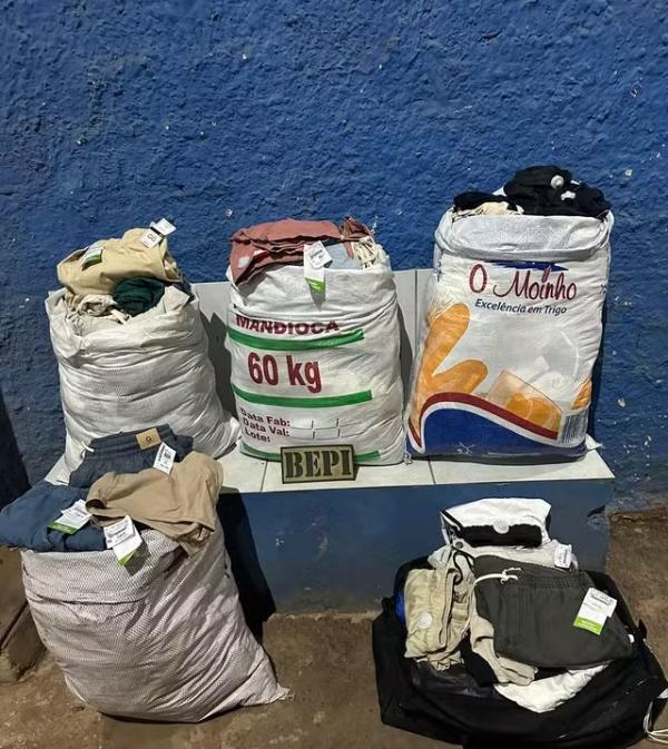 Mulher &eacute; presa suspeita de furtar roupas em shoppings de Teresina.(Imagem:Divulga&ccedil;&atilde;o/PMPI)