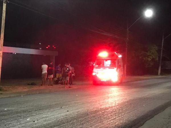 Acidente na BR 343 em Floriano: Motoqueiro sofre colisão com carro e motorista não presta socorro