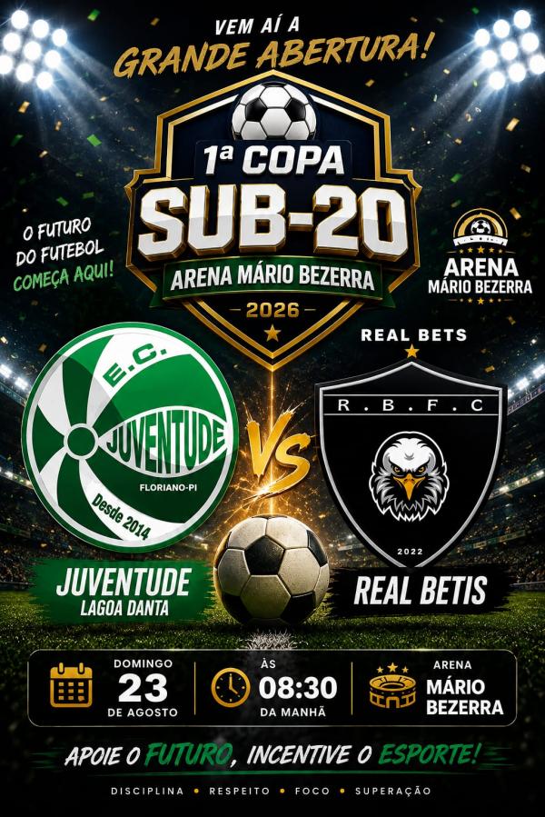 Arena Mário Bezerra recebe abertura da primeira Copa Sub-20 2026 neste domingo