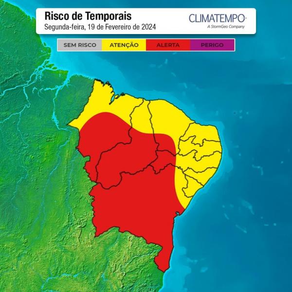 Piauí tem previsão de temporais com acumulados de chuvas podendo chegar aos 250 milímetros