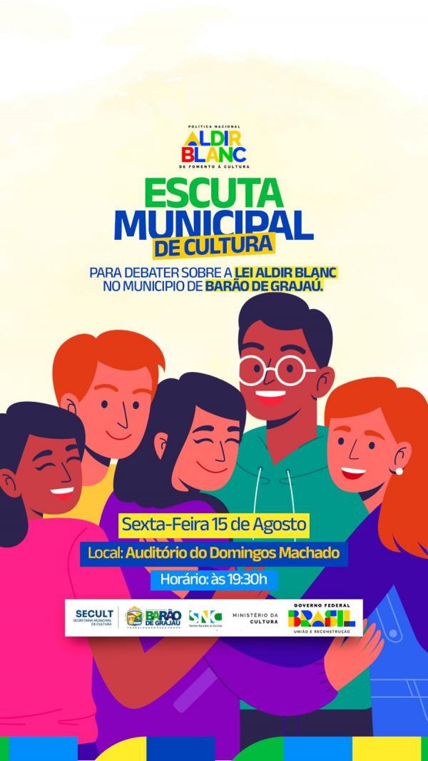 Bar&atilde;o de Graja&uacute; realiza Escuta Municipal de Cultura sobre a Lei Aldir Blanc.(Imagem:Divulga&ccedil;&atilde;o)