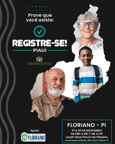 "Registre-se!": Campanha em Floriano facilita emissão de segundas vias de certidões de nascimento