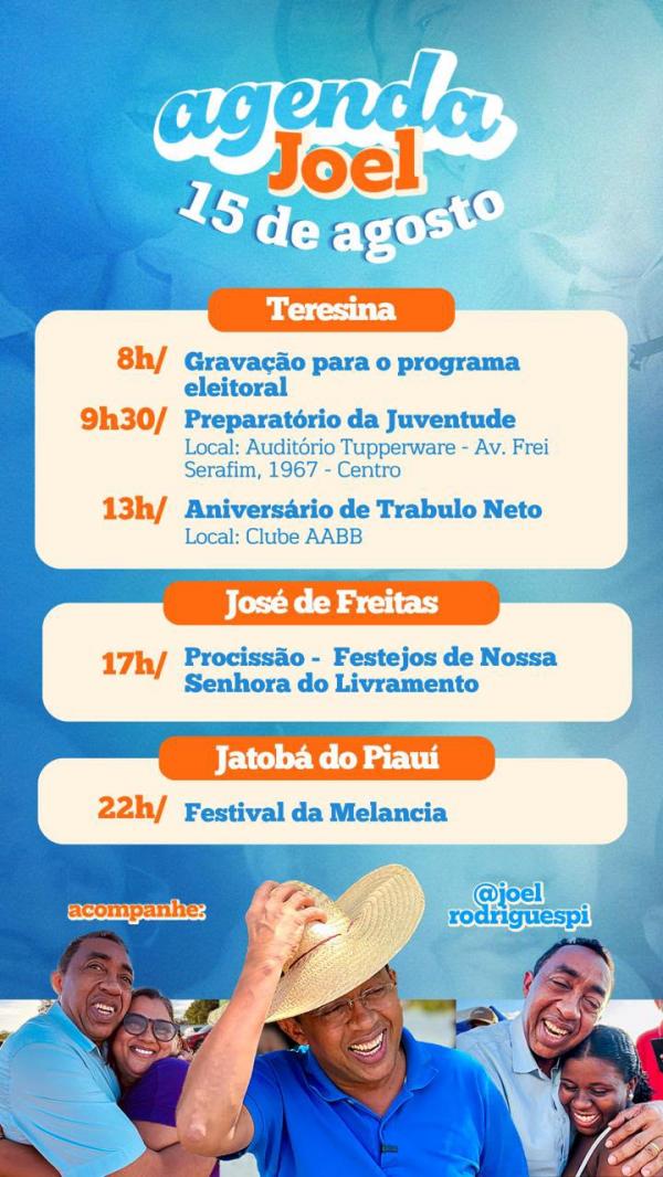 AGENDA - JOEL RODRIGUES - 15/08(Imagem:Ascom)