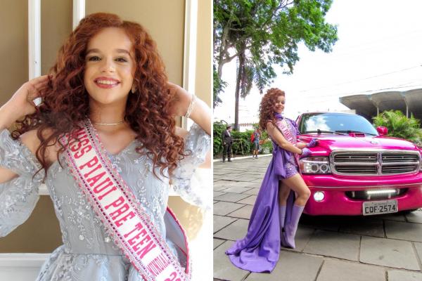 A piauiense Let&iacute;cia Costa de Freitas , 12 anos, ganha Miss Brasil Pr&eacute;-Teen Mundial 2024.(Imagem:arquivo pessoal)