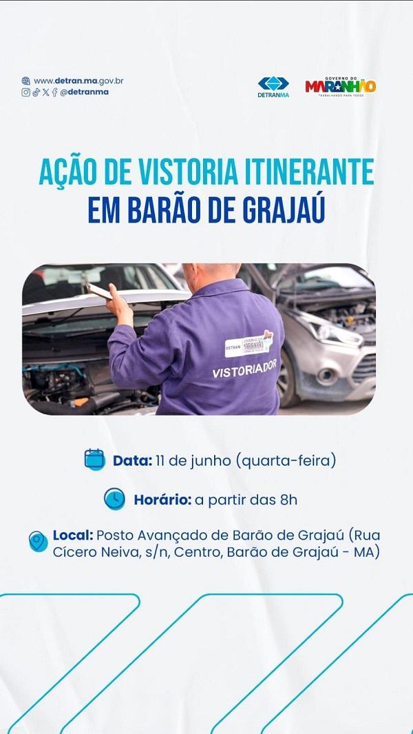Barão de Grajaú recebe Ação de Vistoria Itinerante na próxima quarta-feira (11)
