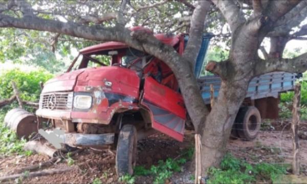 Motorista é sacado para fora de caminhão em acidente na PI 320