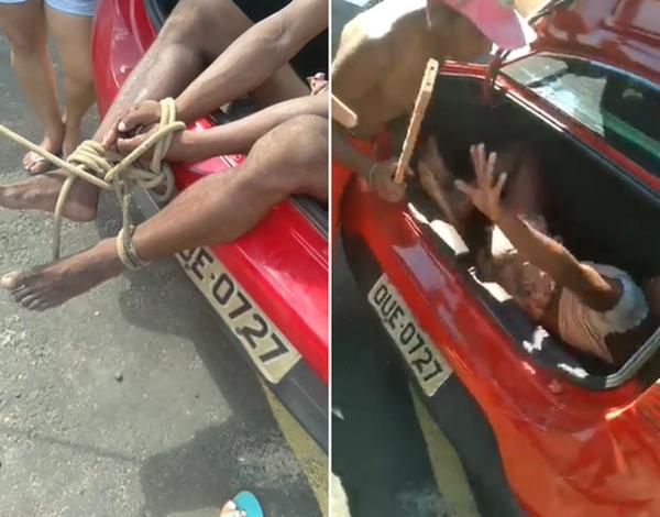 Travesti é amarrada dentro de porta malas e agredida diante de Guardas Municipais de Teresina