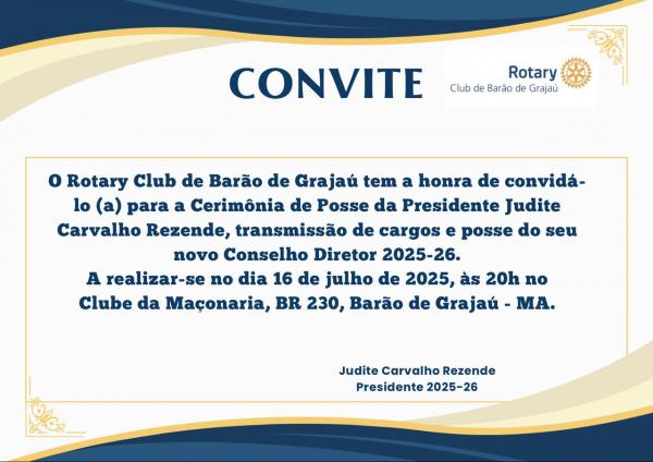 Judite Rezende assume presidência do Rotary de Barão de Grajaú