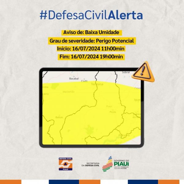 Defesa Civil alerta a população sobre os cuidados com o período de baixa umidade