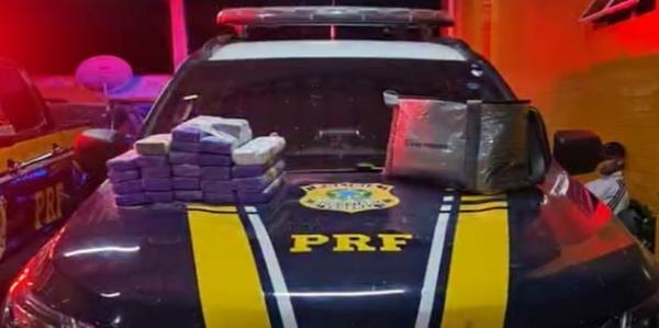 Jovem é detido dentro de ônibus de viagem com 14 kg de maconha em Floriano