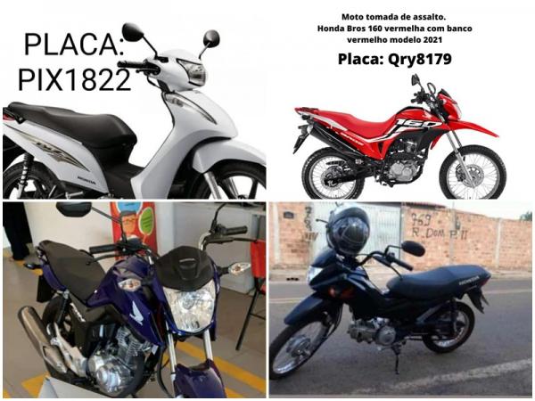 Pelo menos cinco motos foram tomadas de assalto nesta quarta-feira em Floriano