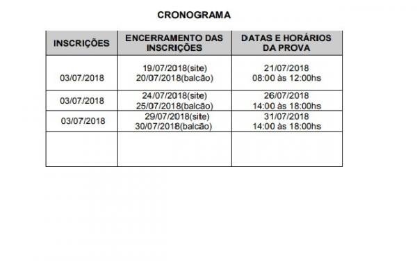 Cronograma da FAESF(Imagem:Reprodu&ccedil;&atilde;o/FlorianoNews)