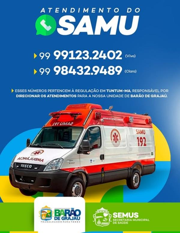 Serviço de Atendimento Móvel de Urgência (SAMU) em Barão de Grajaú: Números de emergência