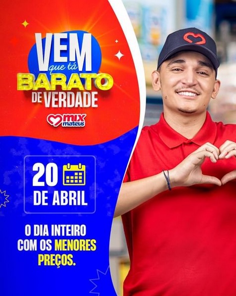 Economize no dia 20 de abril com a promoção "Vem que tá Barato de Verdade" do Mix Mateus