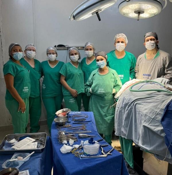 Marco hist&oacute;rico em Floriano: Realizada a primeira neurocirurgia eletiva no Hospital Tib&eacute;rio Nunes.(Imagem:Divulga&ccedil;&atilde;o)
