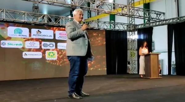  Presidente da Aprosoja, Ant&ocirc;nio Galvan, durante abertura nacional da colheita de soja no Piau&iacute;.(Imagem:Divulga&ccedil;&atilde;o)