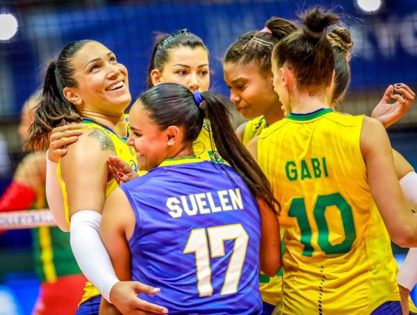 Brasil x Camar&otilde;es; Pr&eacute;-Ol&iacute;mpico; v&ocirc;lei feminino; Uberl&acirc;ndia(Imagem: FIVB)