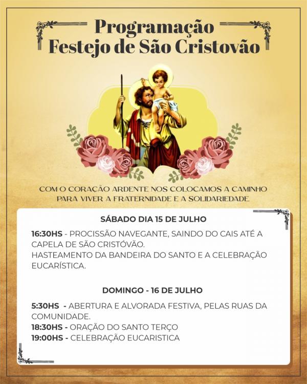 Comunidade católica é convidada a celebrar o festejo de São Cristóvão em Floriano