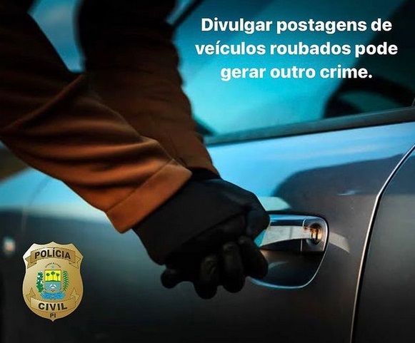 Polícia de Floriano alerta sobre riscos de divulgação em redes sociais após roubo de veículos