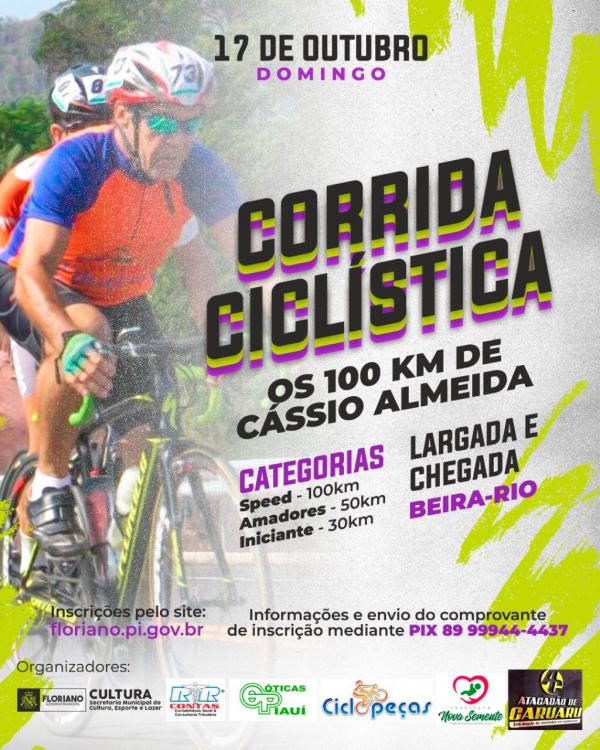 Corrida cicl&iacute;stica movimenta Floriano neste domingo (17)(Imagem:Divulga&ccedil;&atilde;o)
