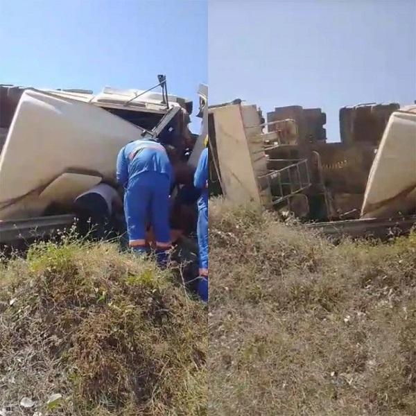 Motorista morre após carreta tombar no Rodoanel de Teresina