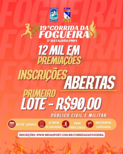 19ª Corrida da Fogueira: inscrições abertas para um dos maiores eventos esportivos de Floriano