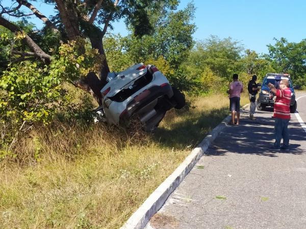 Presidente do diret&oacute;rio municipal do PSL em Teresina morreu em colis&atilde;o com &aacute;rvore na BR 343.(Imagem:Pol&iacute;cia Rodovi&aacute;ria Federal)