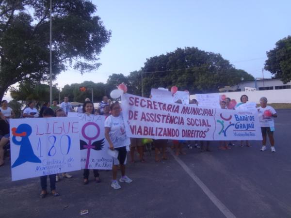 Secretaria de Assistência Social promoveu caminhada contra violência às mulheres em Barão de Grajaú
