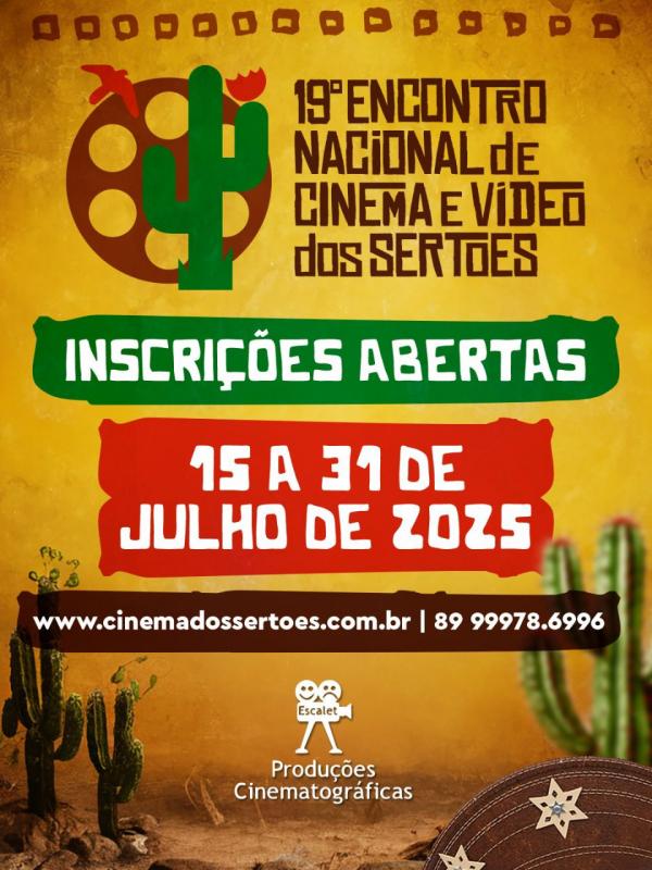 Inscrições abertas para o 19º encontro nacional de cinema e vídeo dos Sertões em Floriano