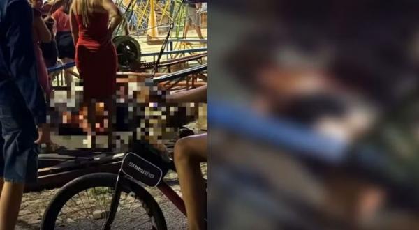 Mulher fica ferida após cair de roda-gigante em parque de diversões no Piauí