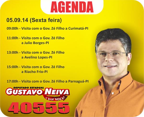 Confira a agenda do candidato Gustavo Neiva para esta sexta (5).(Imagem:Assessoria de Comunica&ccedil;&atilde;o)