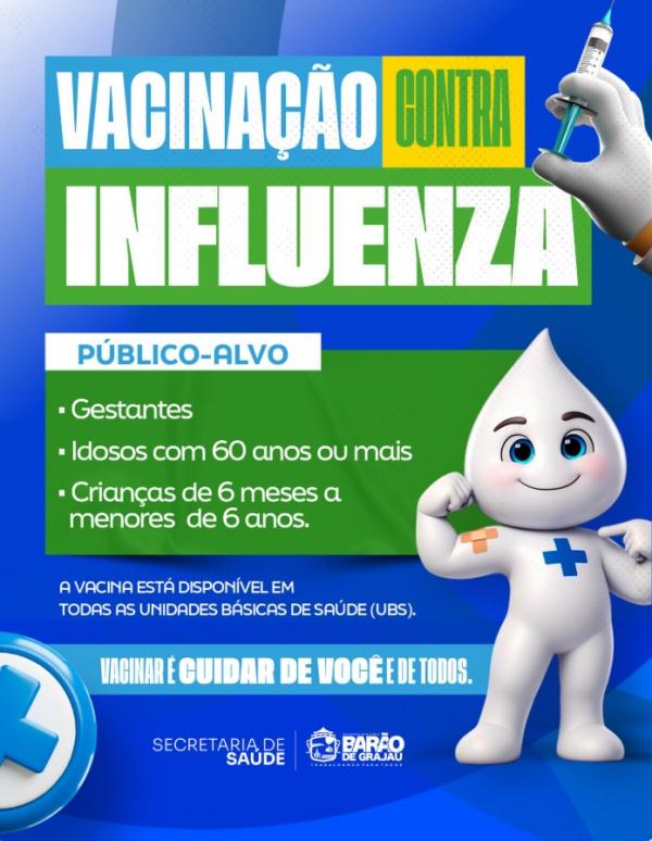 Prefeitura de Barão de Grajaú inicia vacinação contra a Influenza em todas as UBS