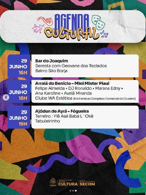  Agenda Cultural(Imagem:Reprodu&ccedil;&atilde;o/Instagram)