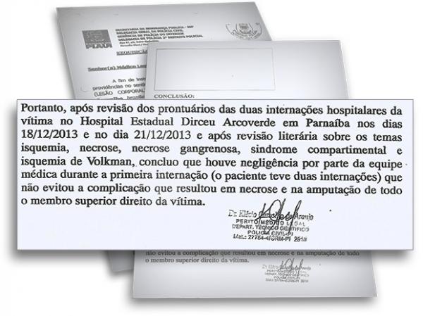 Laudo do IML conclui que houve neglig&ecirc;ncia m&eacute;dica.(Imagem:Reprodu&ccedil;&atilde;o)