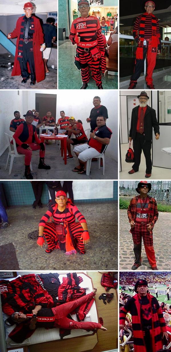 Moda Flamengo: torcedor s&oacute; veste as cores do time do cora&ccedil;&atilde;o.(Imagem:Arquivo Pessoal)