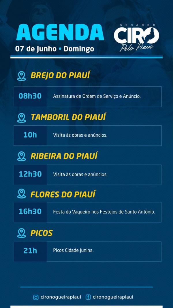 Senador Ciro Nogueira cumpre agenda neste domingo (07)(Imagem:Ascom)