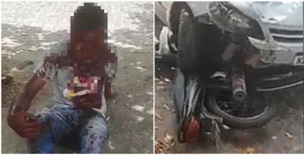 Vítima reage a assalto, atropela e quebra perna do bandido em Teresina