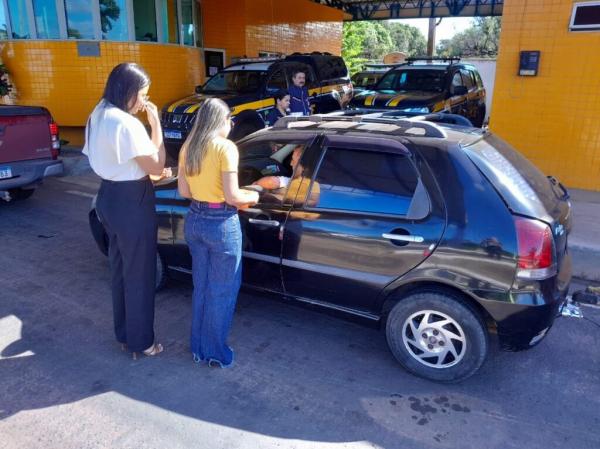 Os educadores do Detran tamb&eacute;m realizaram uma interven&ccedil;&atilde;o educativa no Posto da Pol&iacute;cia Rodovi&aacute;ria Federal que atua na regi&atilde;o.(Imagem:Divulga&ccedil;&atilde;o)