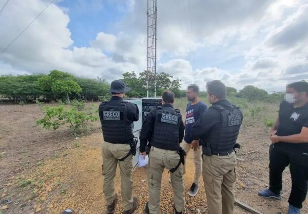 Polícia Civil desmonta provedor de internet construído com equipamentos furtados de empresa de telefonia, no Piauí.(Imagem: Polícia Civil )