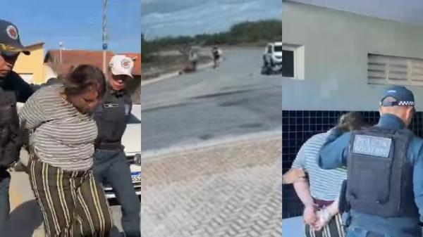 Suspeita de envolvimento na morte de policial militar em Parna&iacute;ba &eacute; presa.(Imagem: Leo Marques/TV Clube)