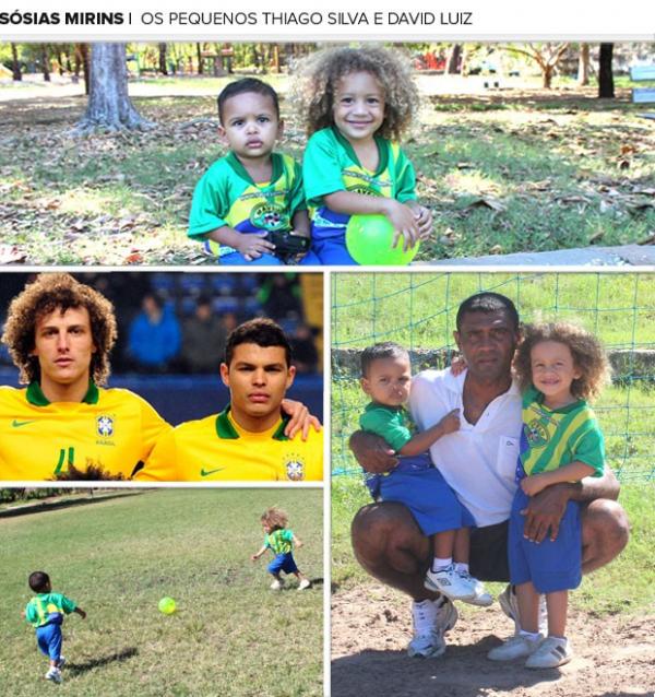 Lian, Murilo, David Luiz e Thiago Silva: semelhan&ccedil;a; Marc&atilde;o com filho e o sobrinho.(Imagem: Wenner Tito)