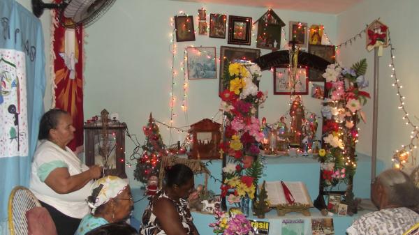 Altar na Casa de Dona Francisca - Novena em Homenagem ao Tr&ecirc;s Reis Magos(Imagem:reda&ccedil;&atilde;o)