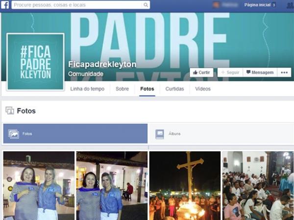 Perfil no Facebook foi criado para pedir pela perman&ecirc;ncia do padre de Oeiras.(Imagem:Reprodu&ccedil;&atilde;o/Facebook)